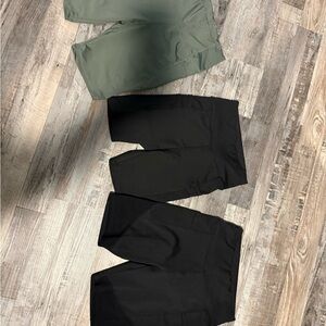 SHEIN Olive Green and Black Bike Shorts